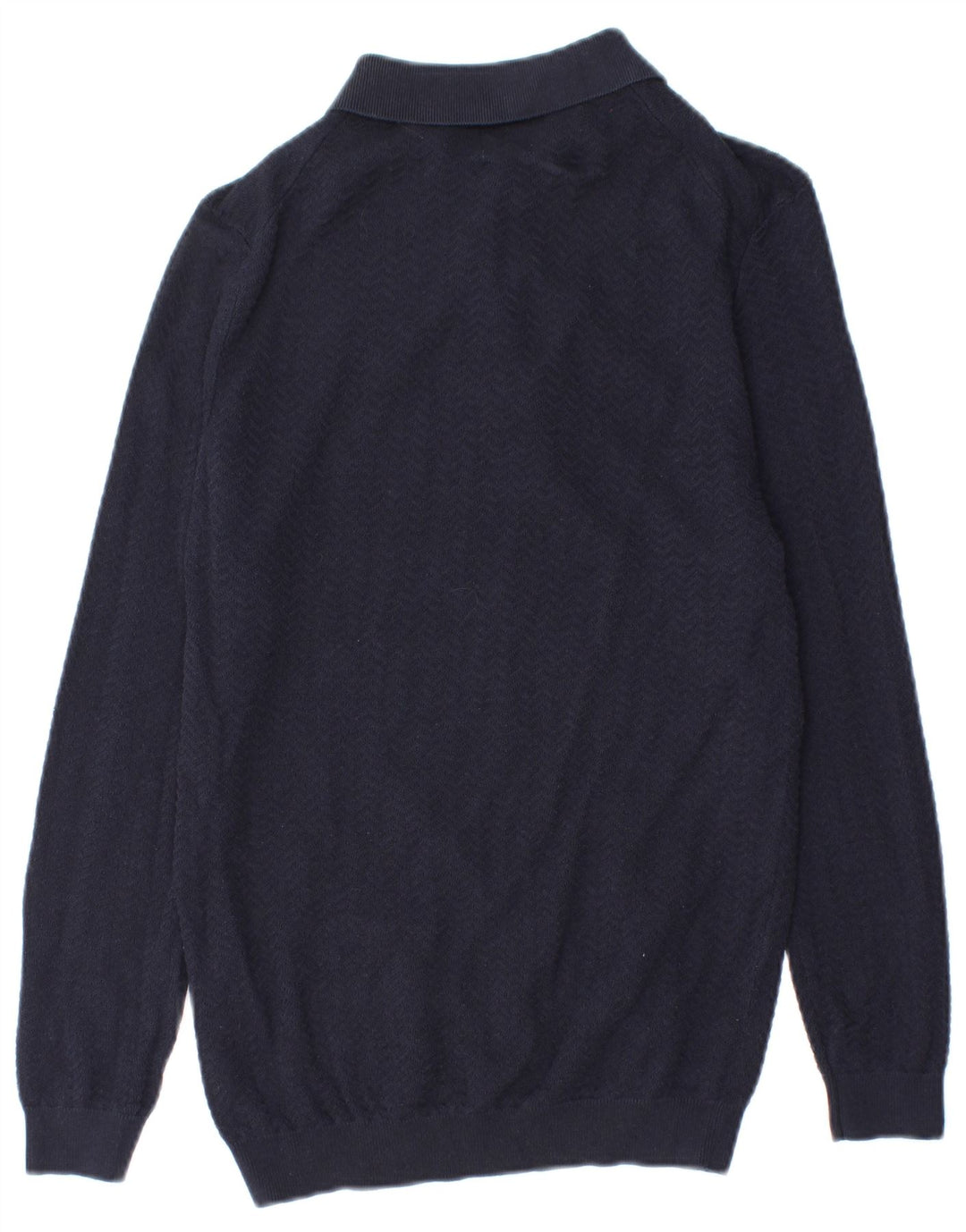 Zara Pull Col Polo Homme Bleu Marine Moyen