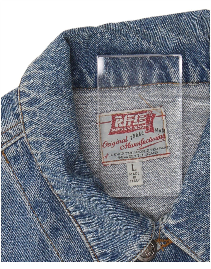 RIFLE Veste en jean pour homme UK 40 Large Bleu