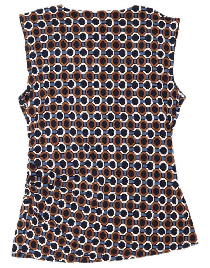 Michael Kors Womens Blouse Top UK 14 Large Multicolore Géométrique