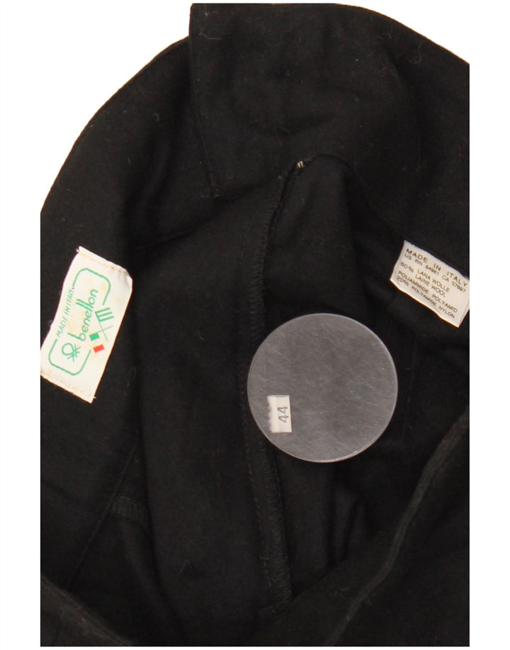 Benetton Jupe Midi Taille Haute Femme IT 44 Medium W28 Laine Noire