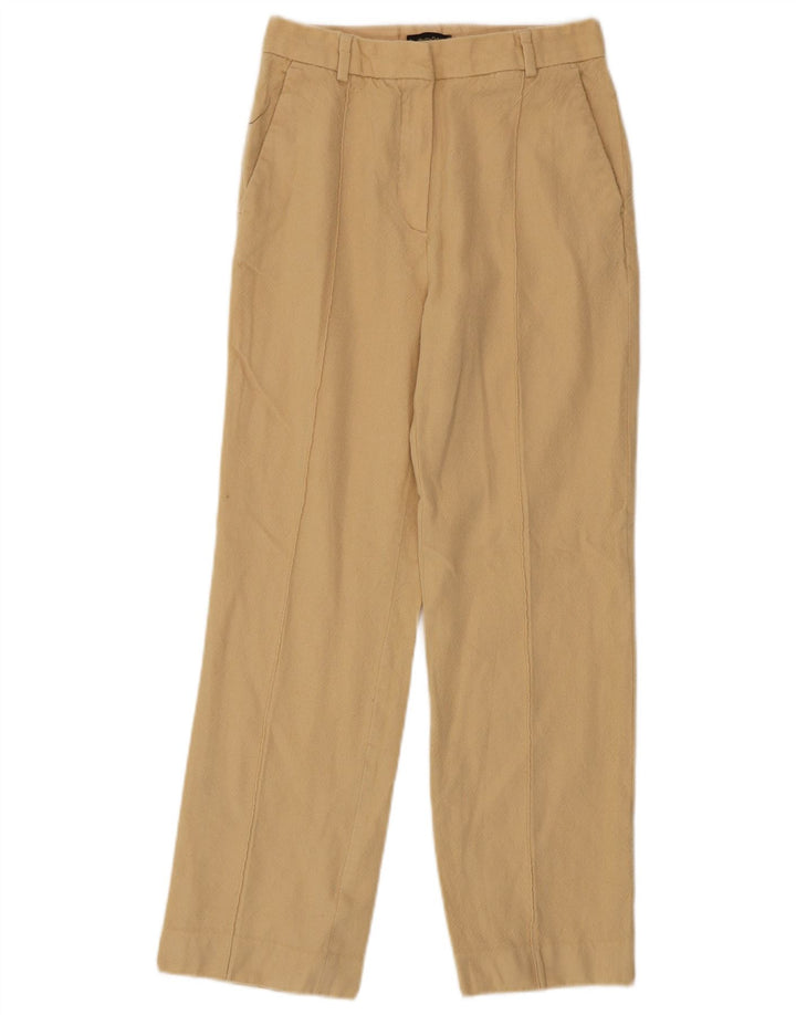 MASSIMO DUTTI Pantalon Chino Droit Femme EU 36 XS W26 L26 Laine Beige