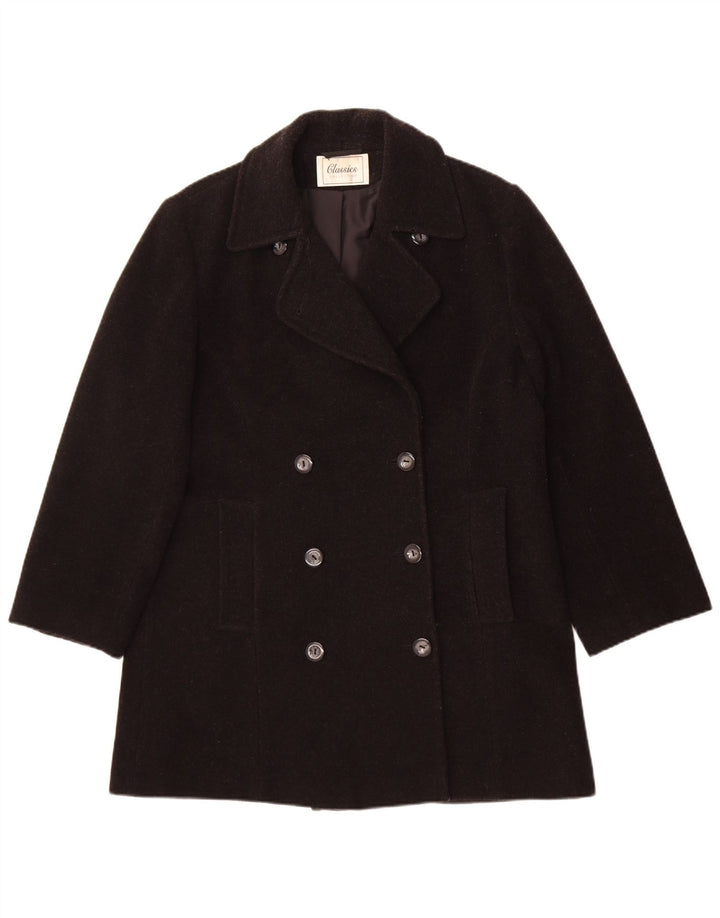 St. Bernard Manteau croisé pour femme UK 14 Laine noire moyenne