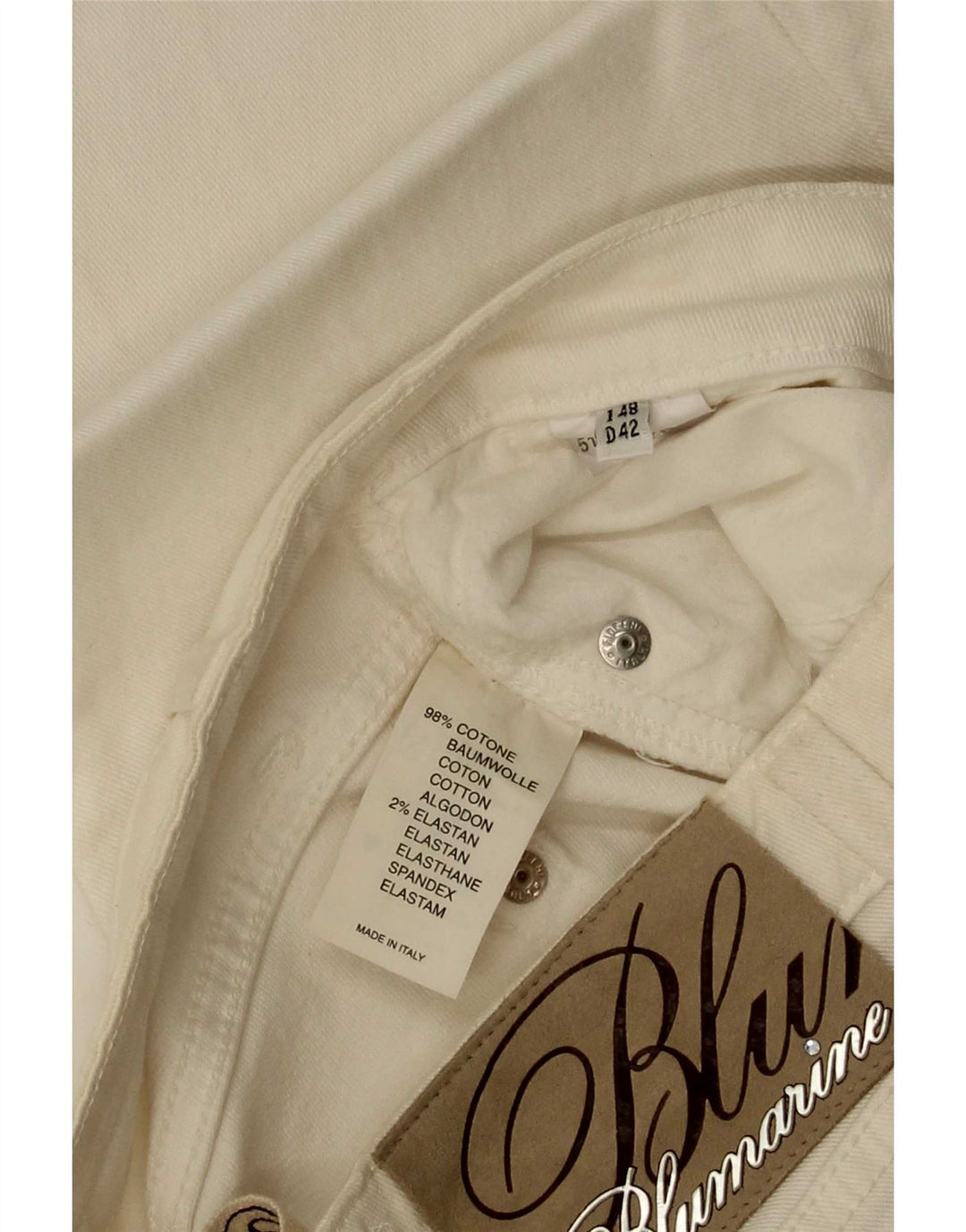 Blumarine Femme Jean Slim Bootcut W30 L35 Coton Blanc