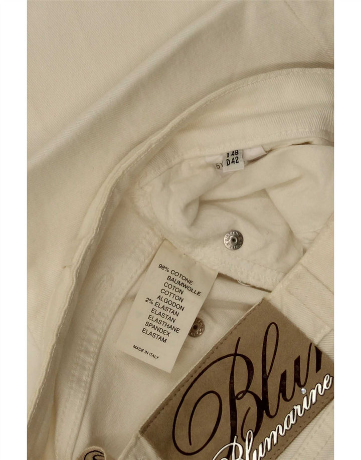 Blumarine Femme Jean Slim Bootcut W30 L35 Coton Blanc