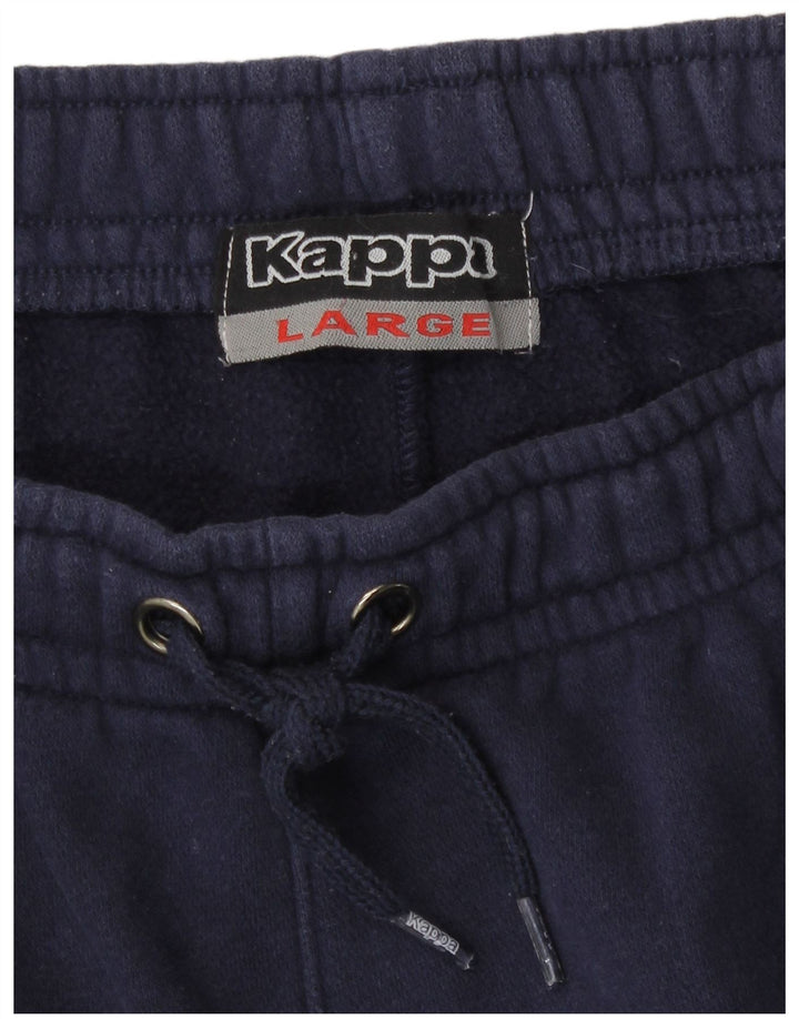 Kappa Pantalon de Survêtement Graphique Homme Large Bleu Marine Coton