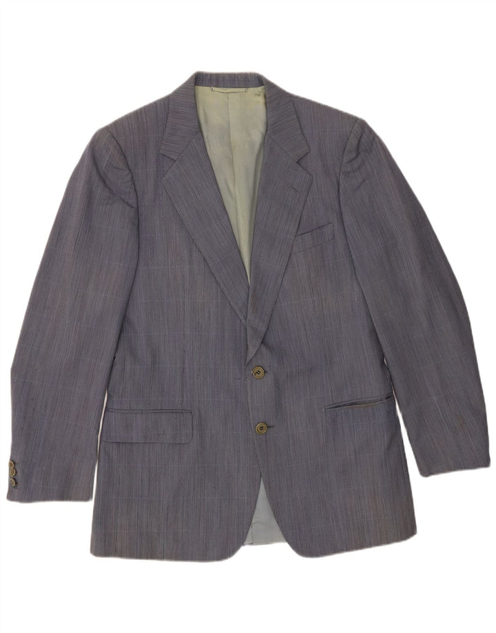 Burberrys Veste blazer à 2 boutons pour homme IT 48 en laine à carreaux bleu moyen