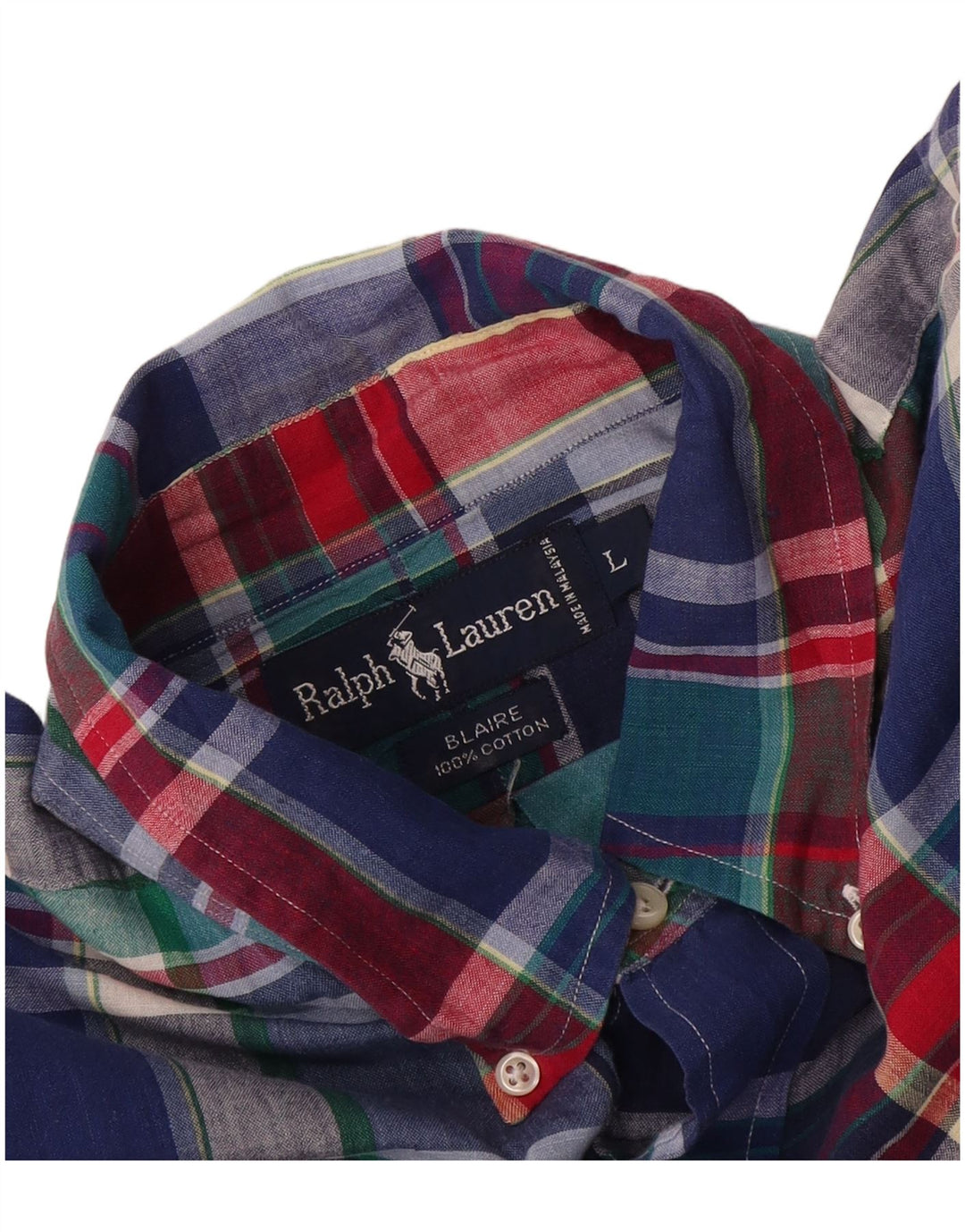 Ralph Lauren Chemise à manches courtes Blaire pour homme, grand carreaux multicolores