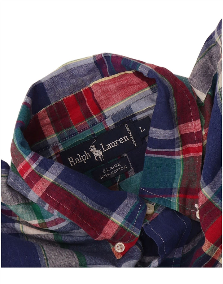 Ralph Lauren Chemise à manches courtes Blaire pour homme, grand carreaux multicolores