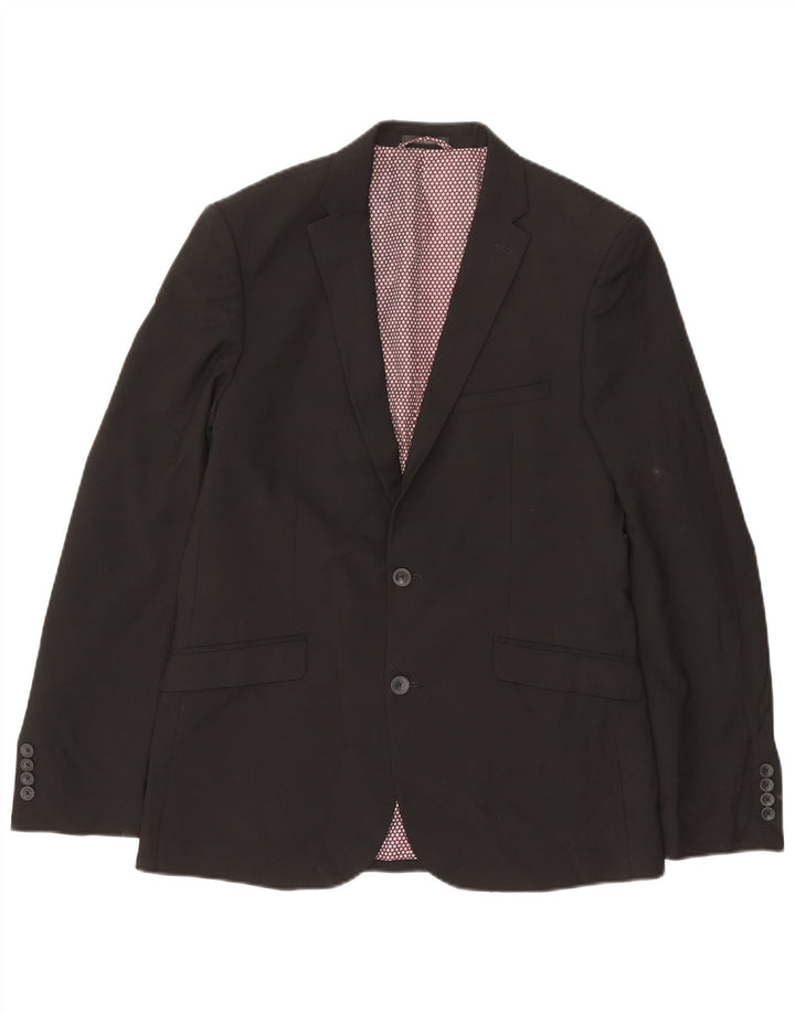 Marks & Spencer Veste blazer coupe skinny à 2 boutons pour homme UK 40 Large Noir