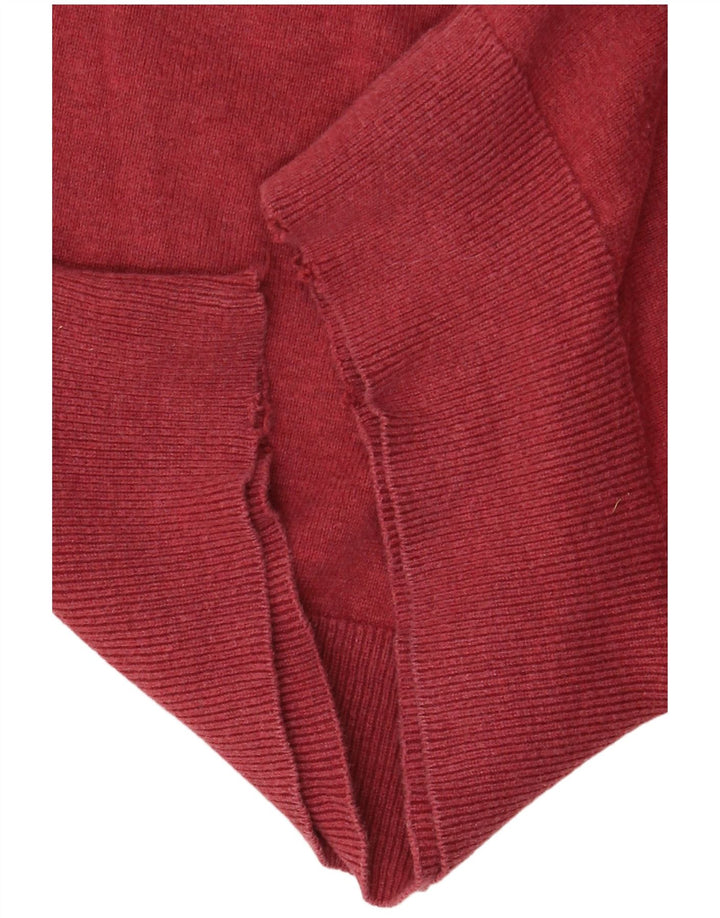 Marks & Spencer Pull col V pour homme en coton bordeaux moyen