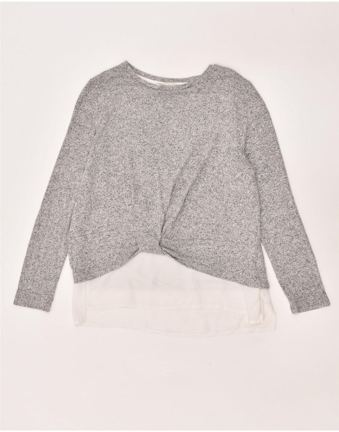OASIS Womens Boat Neck Jumper Sweater UK 14 Medium Grey Colourblock | Vintage Oasis | Thrift | Second-Hand Oasis | Used Clothing | Messina Hembry 