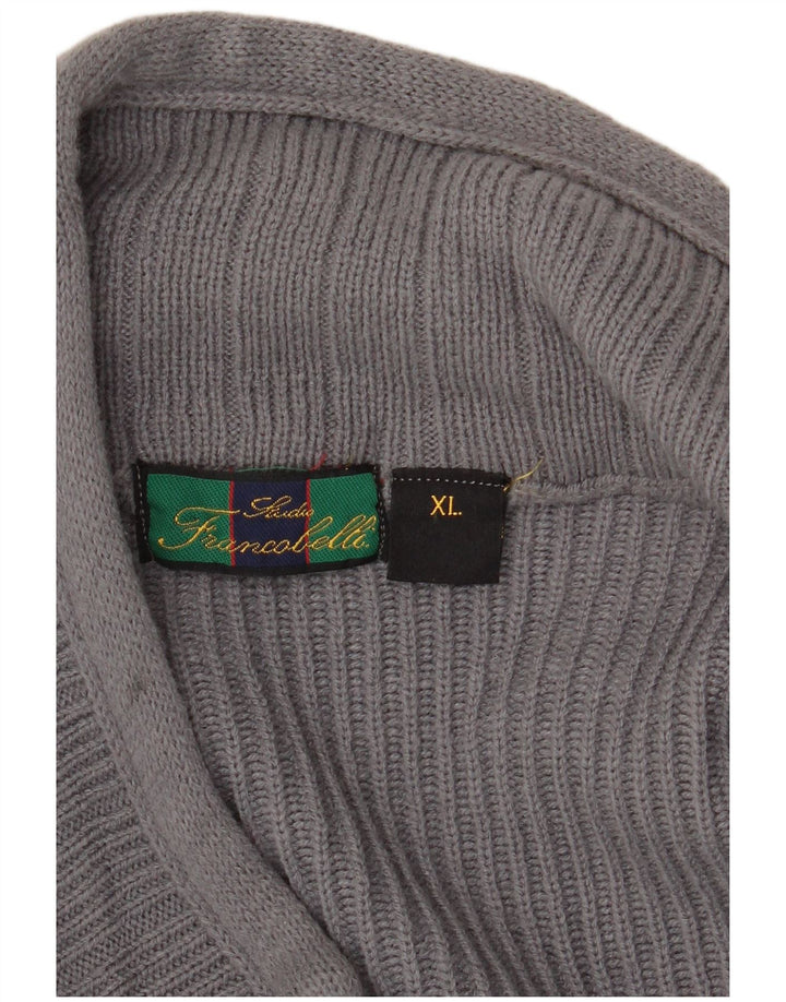vintage Homme Cardigan Pull XL Gris