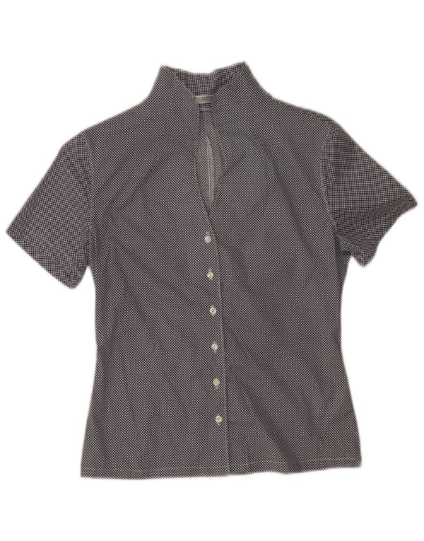 Naracamicie Chemise à manches courtes pour femme UK 8 Petit coton à pois bleu marine