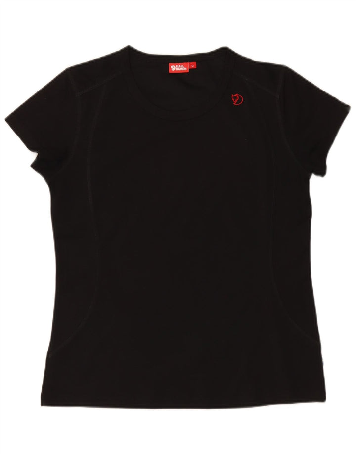 Fjall Raven T-Shirt Femme UK 14 Moyen Noir Polyester