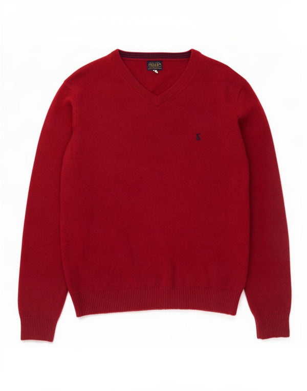 Joules Pull col V pour homme en laine bordeaux Large