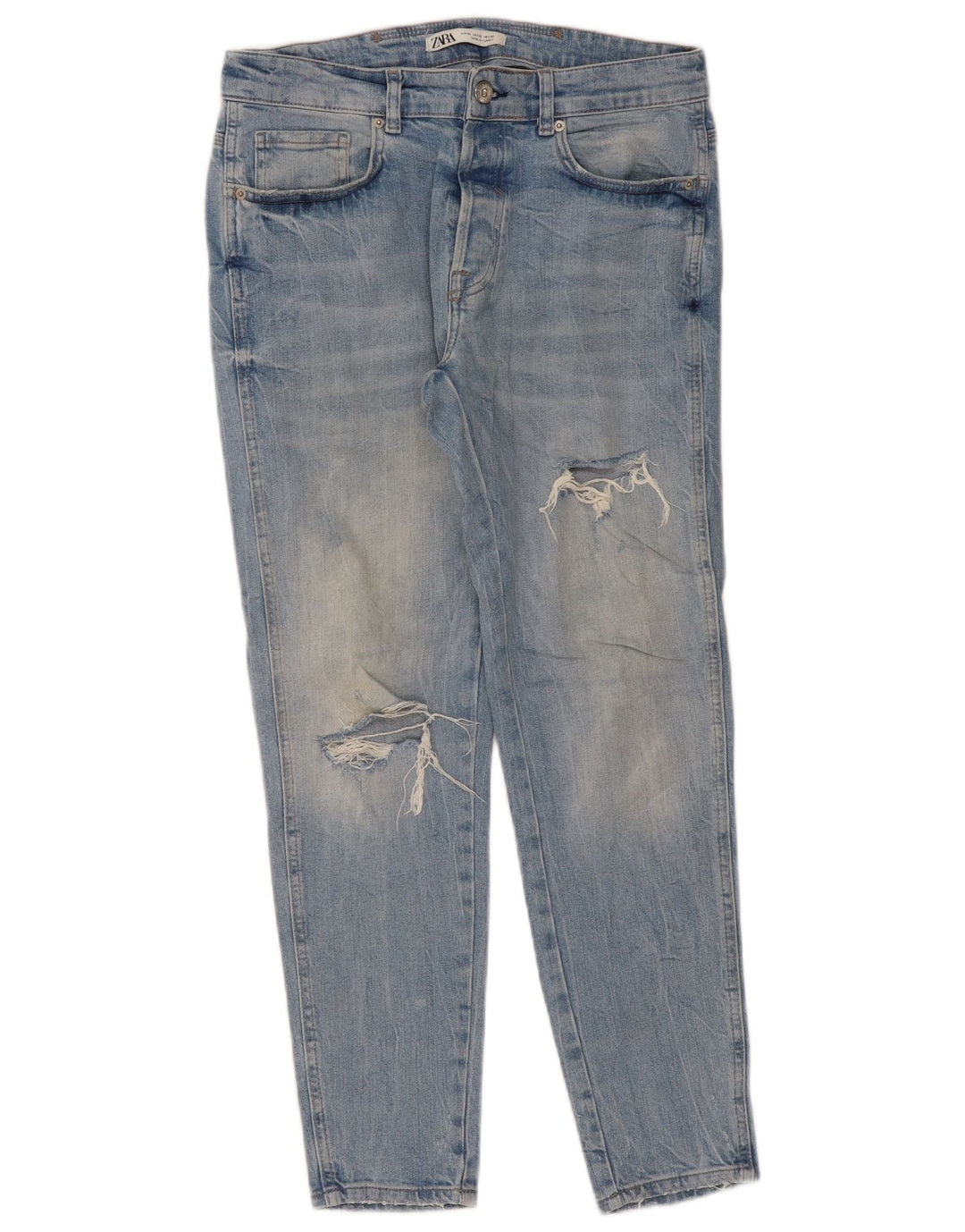Zara Jean slim vieilli pour homme EU 42 Large W32 L29 Bleu