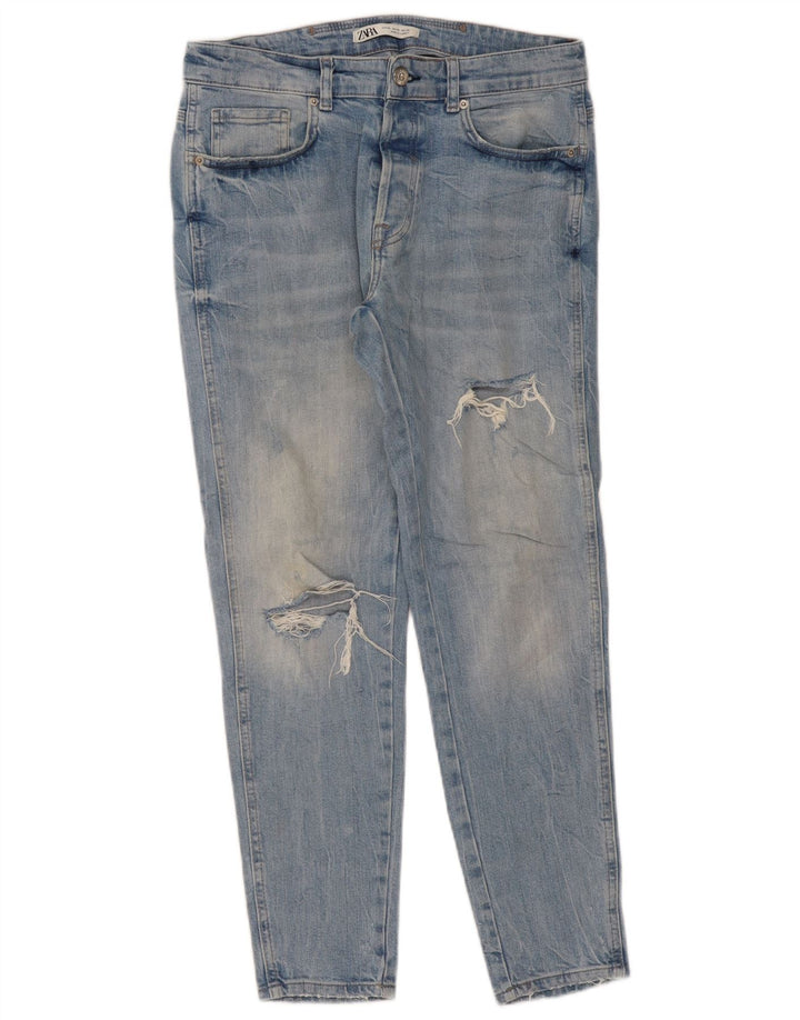 Zara Jean slim vieilli pour homme EU 42 Large W32 L29 Bleu