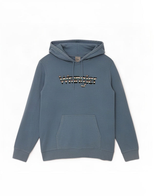 Wrangler Pull à capuche graphique pour homme en coton bleu Taille L
