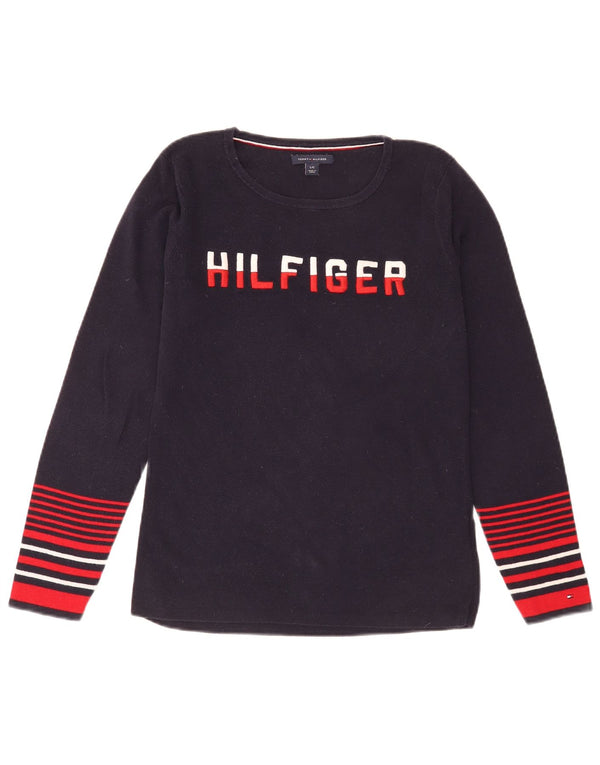 Tommy Hilfiger Pull ras du cou pour femme UK 14 Large Bleu marine