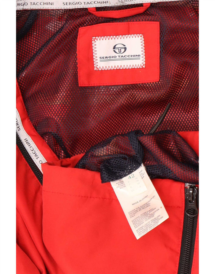 Sergio Tacchini Veste de pluie à capuche pour femme IT 42 Rouge moyen Polyester