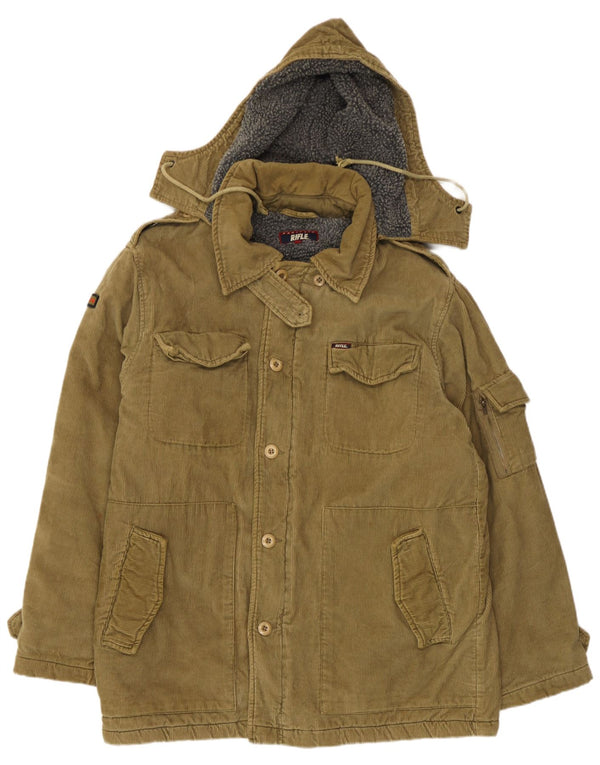 Rifle Veste militaire à capuche en velours côtelé pour homme UK 38 Coton kaki moyen