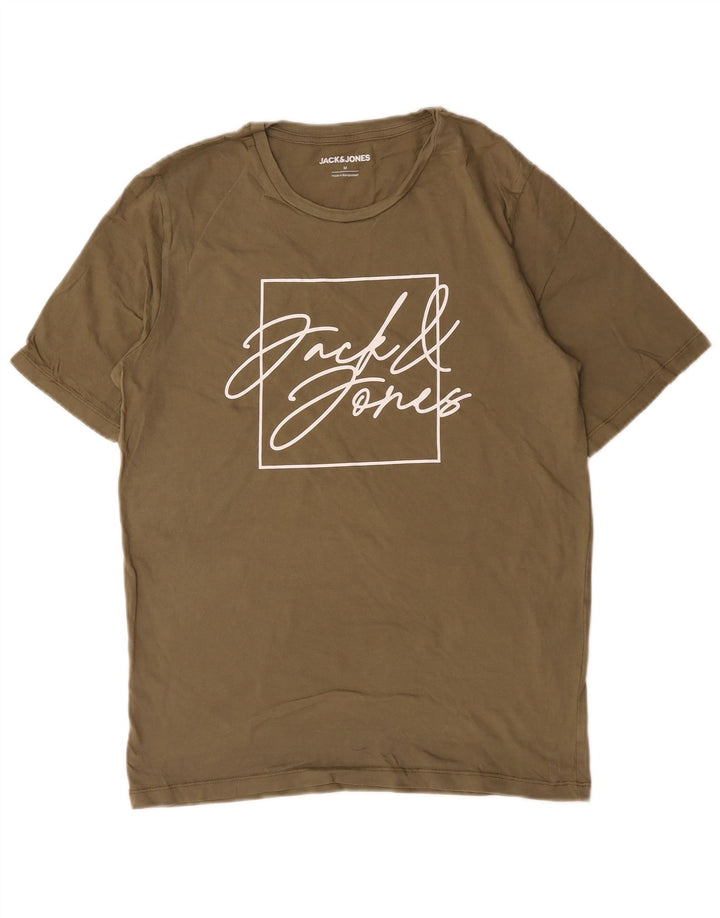 Jack & Jones Haut T-Shirt Graphique Homme Kaki Moyen Coton