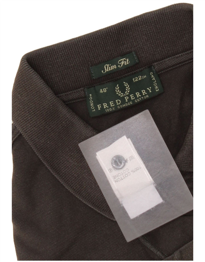 Fred Perry Polo Slim Fit pour hommes en coton gris moyen