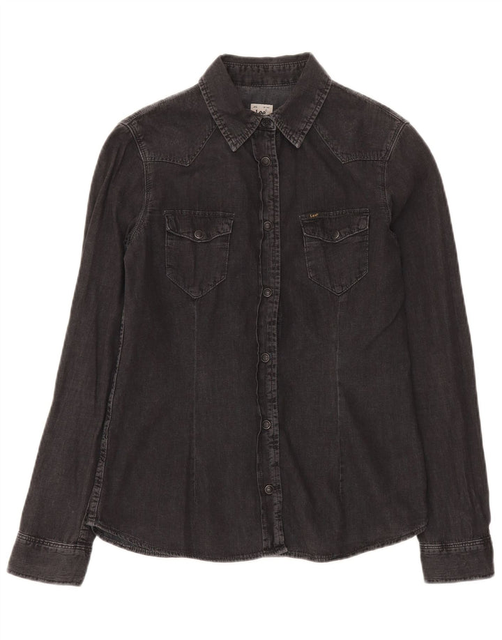 Lee Chemise en jean pour femme UK 10 Small Noir