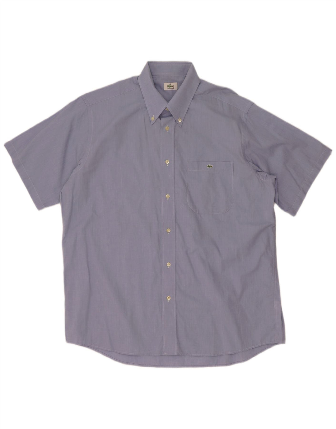 Lacoste Chemise à manches courtes pour hommes Taille 41 Grand coton bleu