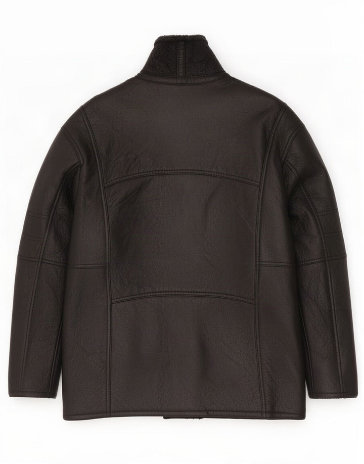 veste en peau de mouton vintage pour hommes IT 50 Grand Noir