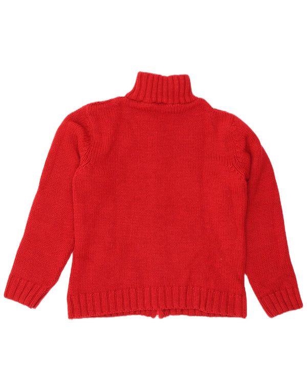 Onyx Pull Cardigan Femme UK 14 Grand Acrylique Rouge