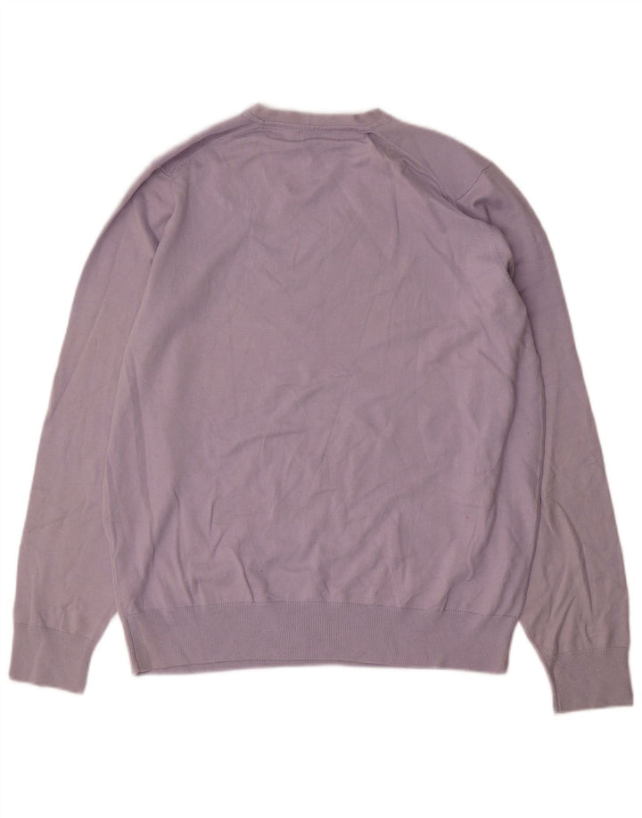 Marks & Spencer Pull autographe à col en V pour homme en coton bleu Taille L