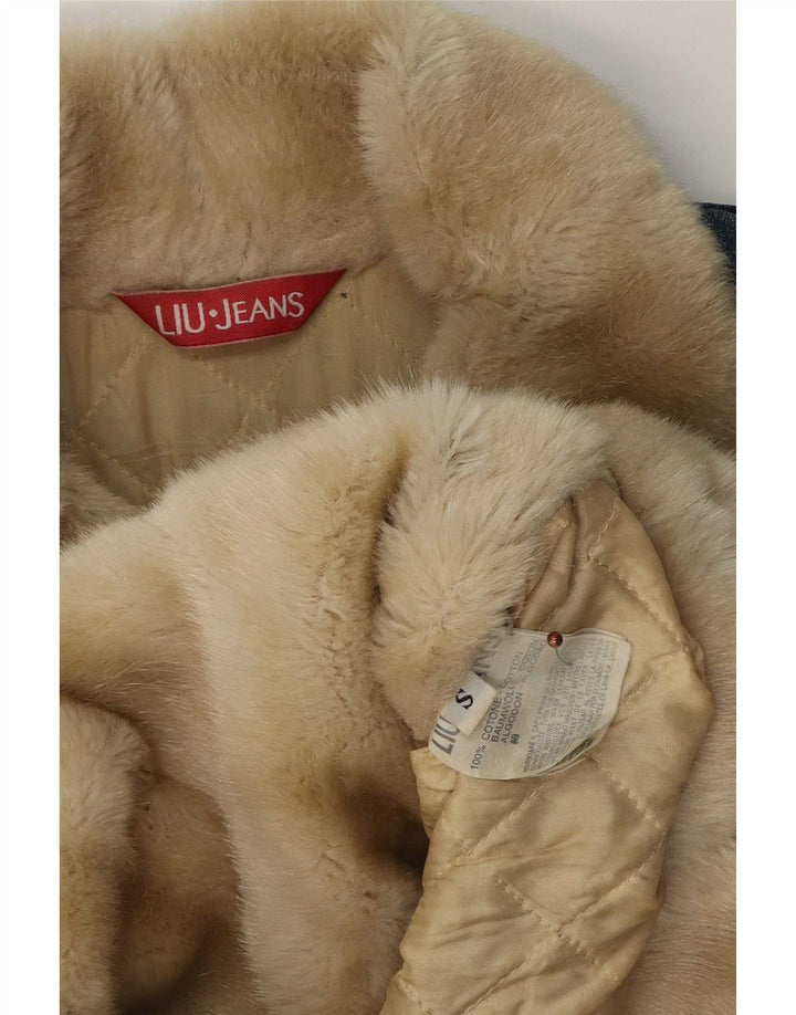 Liu Jo Veste en jean Sherpa pour femme UK 10 Petit Bleu Coton