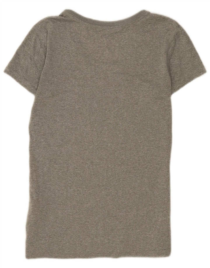 Nike Womens T-Shirt Top UK 10 Small Gris Moucheté Polyester