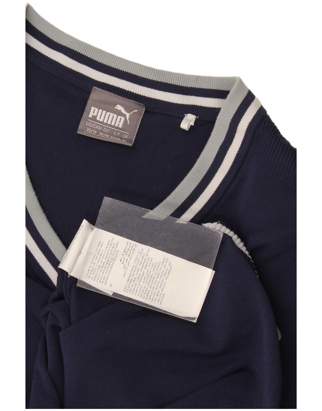 Puma Pull col V pour homme en nylon bleu marine Taille S