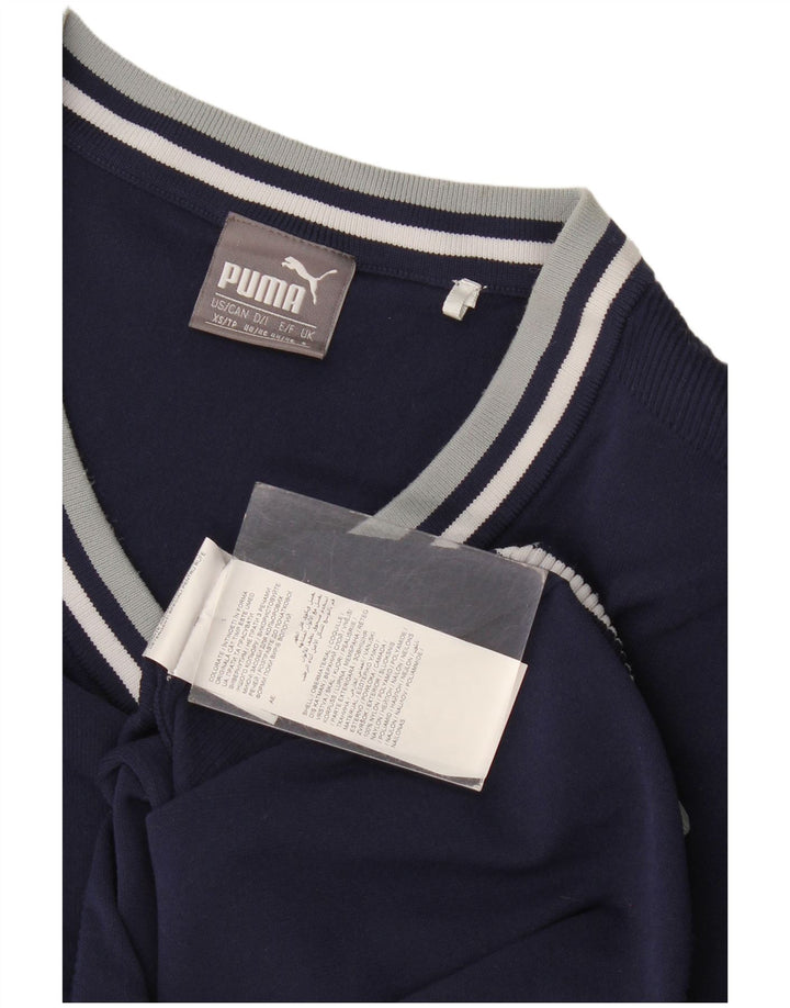 Puma Pull col V pour homme en nylon bleu marine Taille S