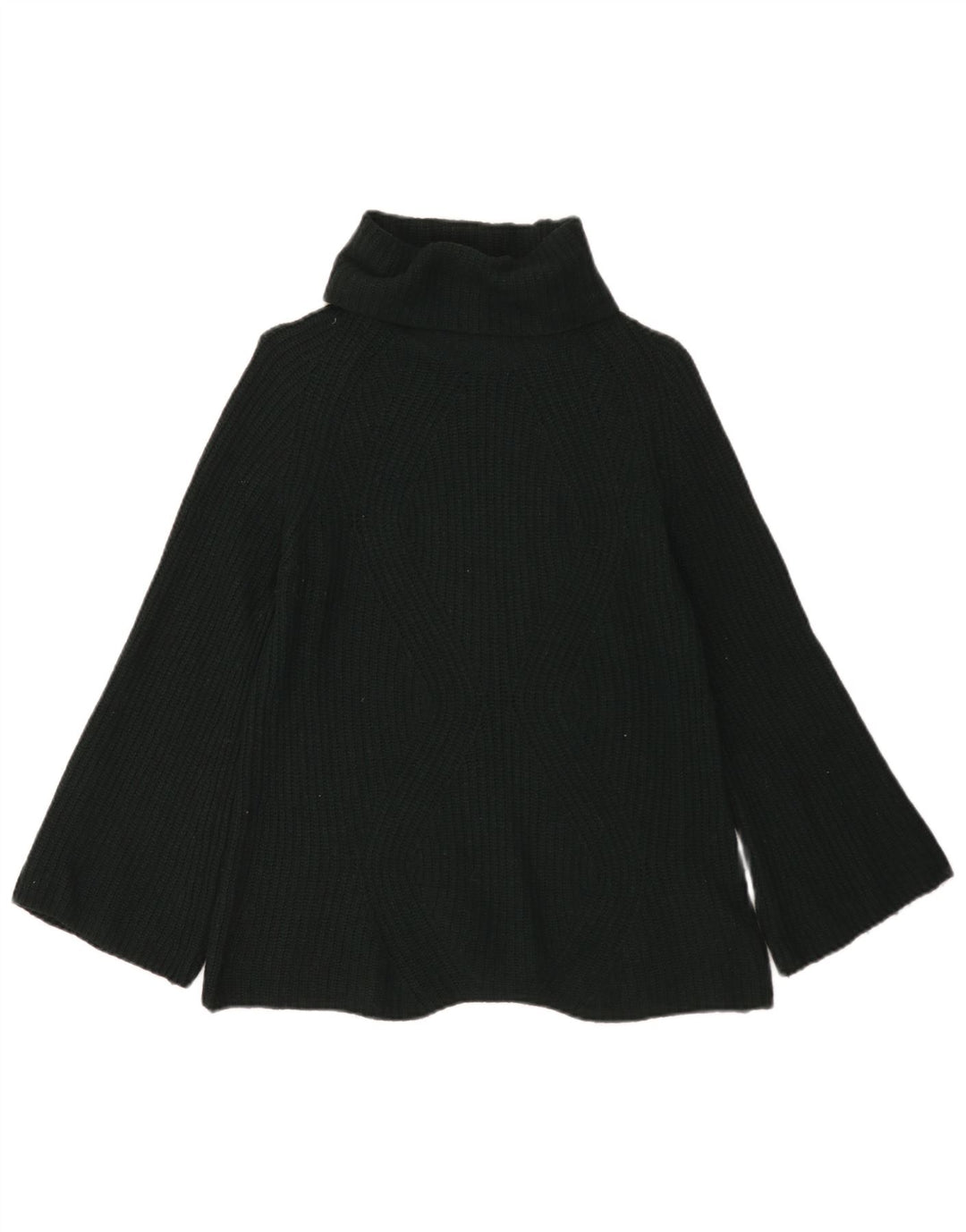 Massimo Dutti Pull col roulé pour femme UK 10 Petite laine verte