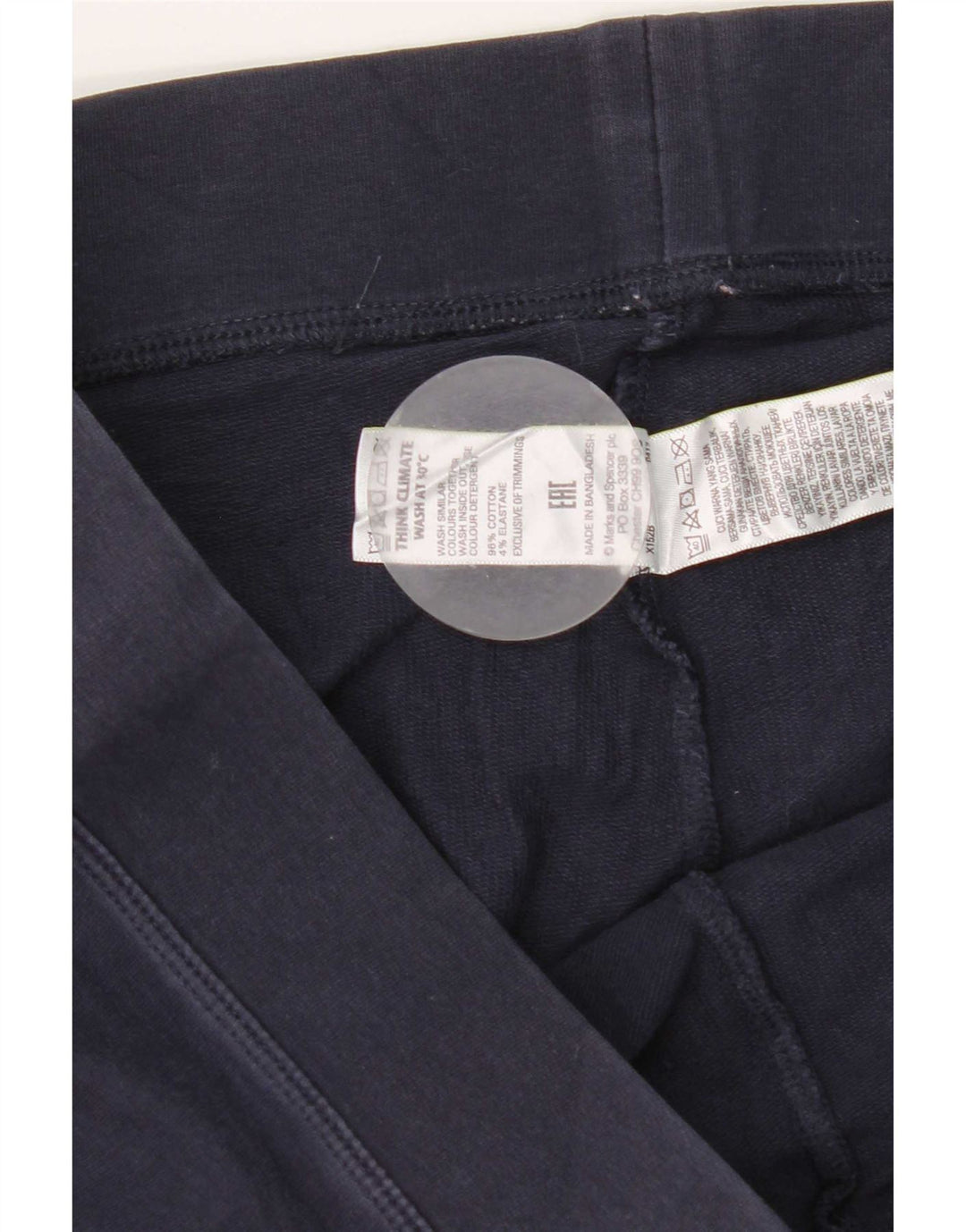 Marks & Spencer Leggings Femme UK 16 Large Bleu Marine Coton
