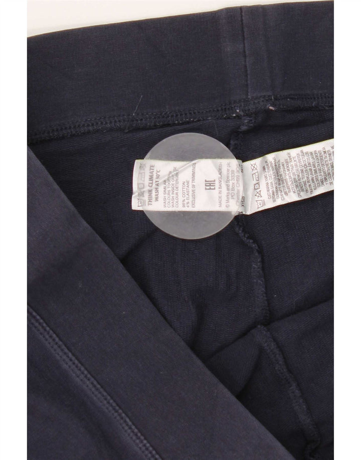 Marks & Spencer Leggings Femme UK 16 Large Bleu Marine Coton