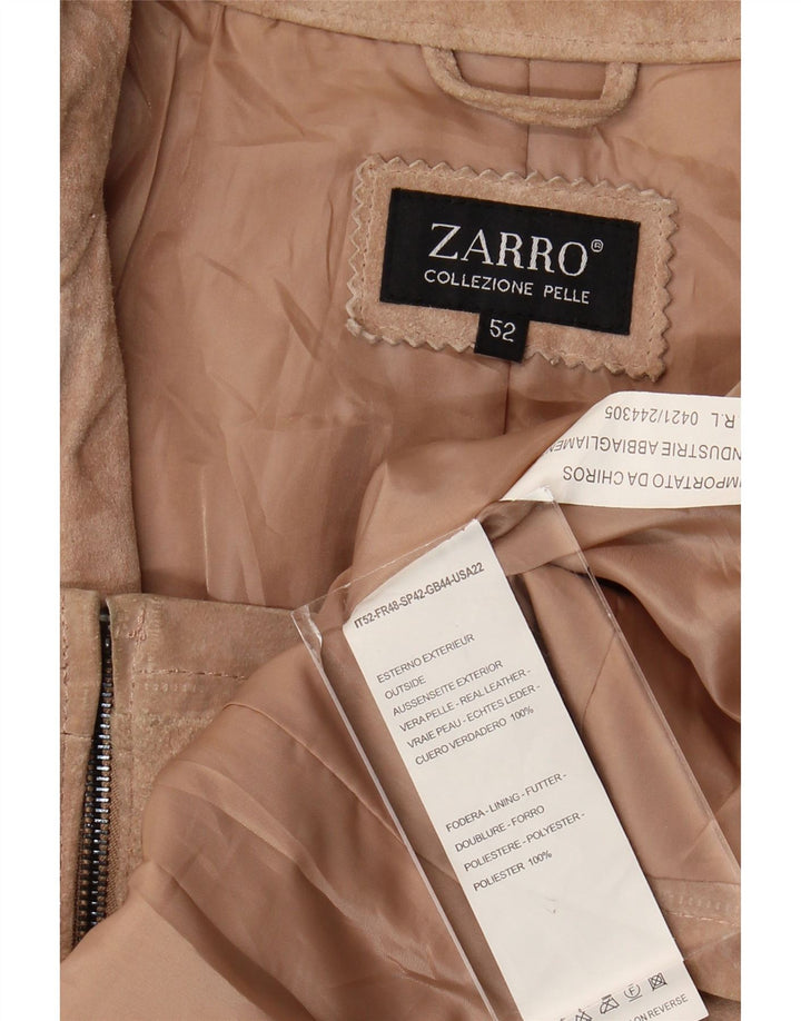 Zarro Blouson Bomber En Daim Femme IT 52 2XL Cuir Beige