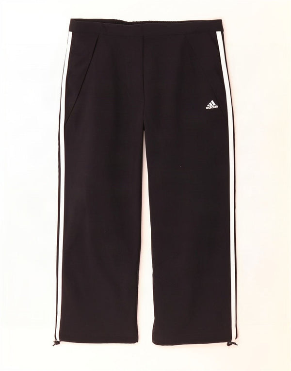Adidas Pantalon capri droit pour femme UK 14 Large W32 L21 Noir Polyester