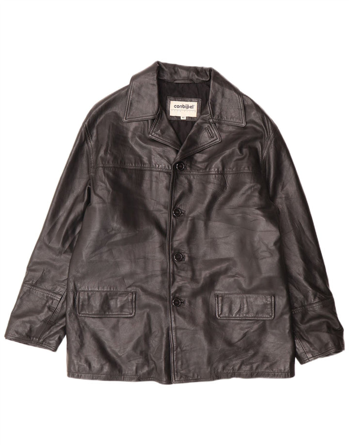 Conbipel Veste en Cuir Homme IT 46 Petit Cuir Noir