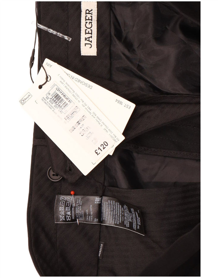 Jaeger Pantalon décontracté slim pour homme W38 L33 Laine noire