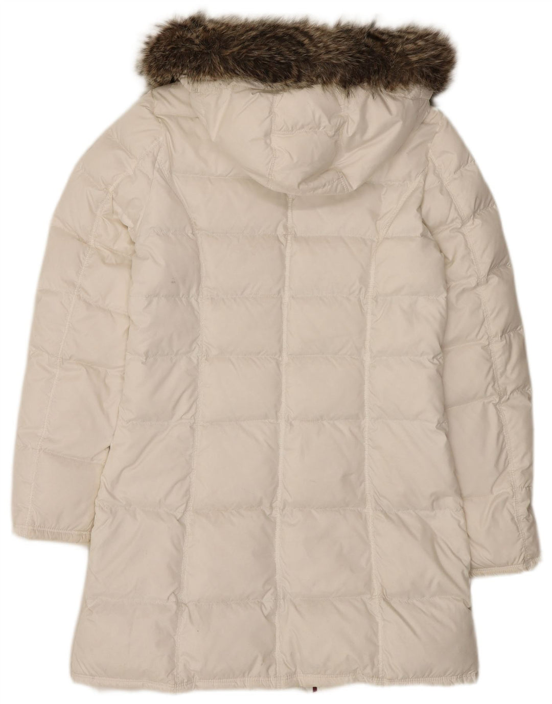 Tommy Hilfiger Manteau rembourré à capuche pour femme UK 12 Medium Blanc Polyester