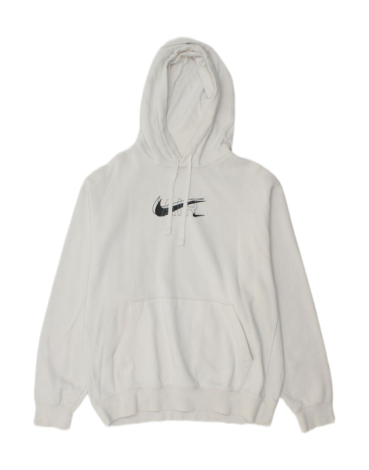 NIKE Pull à capuche graphique pour hommes Grand coton blanc