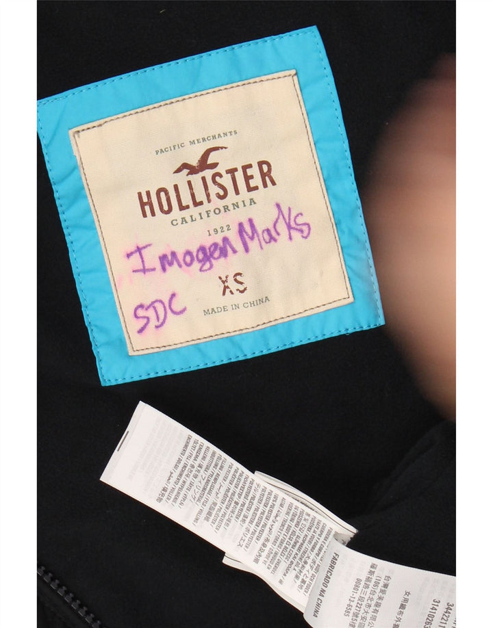 HOLLISTER Veste matelassée à capuche coupe ample pour femme UK 6 XS Noir Polyester
