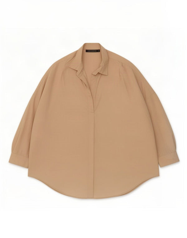 French Connection Chemise pull à manches 3/4 pour femme UK 12 Beige moyen