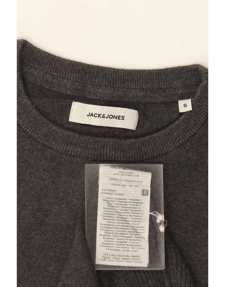 Jack & Jones Pull col rond homme petit gris coton