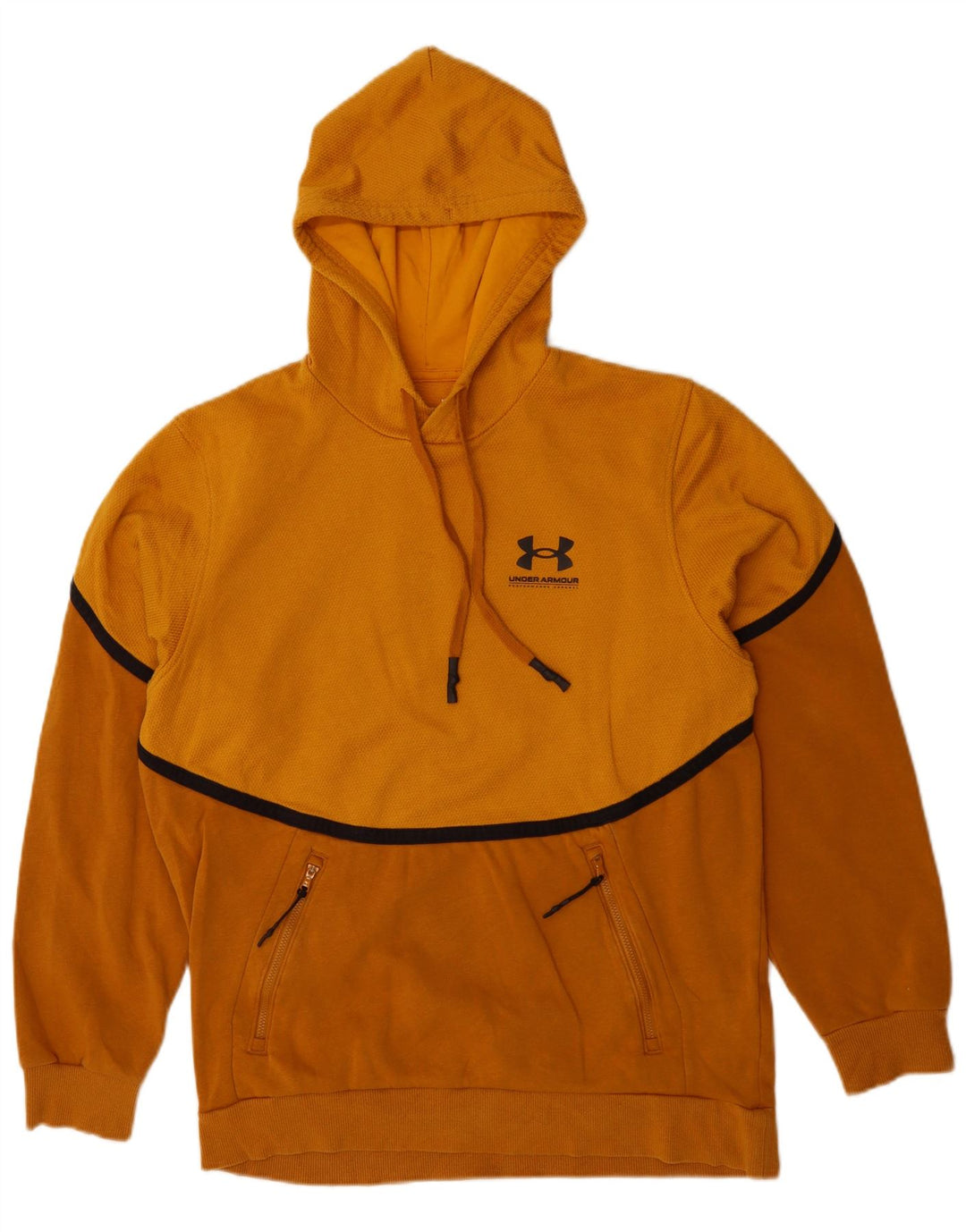 Under Armour Pull à capuche en coton color block orange moyen pour homme