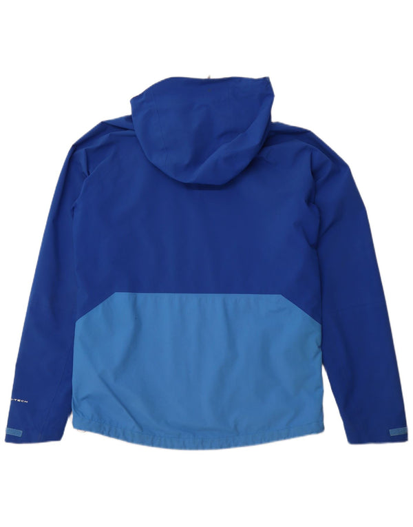 COLUMBIA Veste de pluie à capuche Omni-Tech pour homme UK 38 Bleu moyen Colourblock